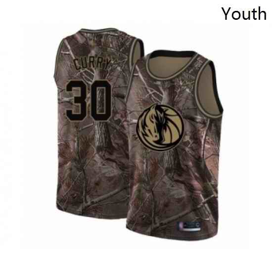 Youth Dallas Mavericks 30 Seth Curry Swingman Camo Realtree Collection Basketball Jersey